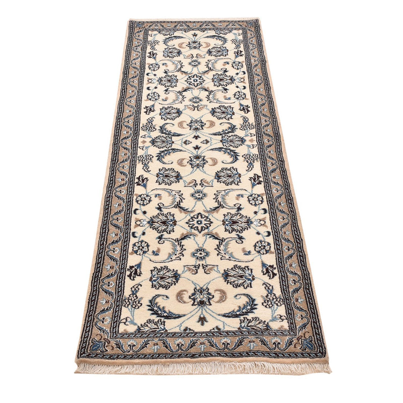 Tapis de couloir Tapis persan - Nain - Royal - 202 x 63 cm - crème