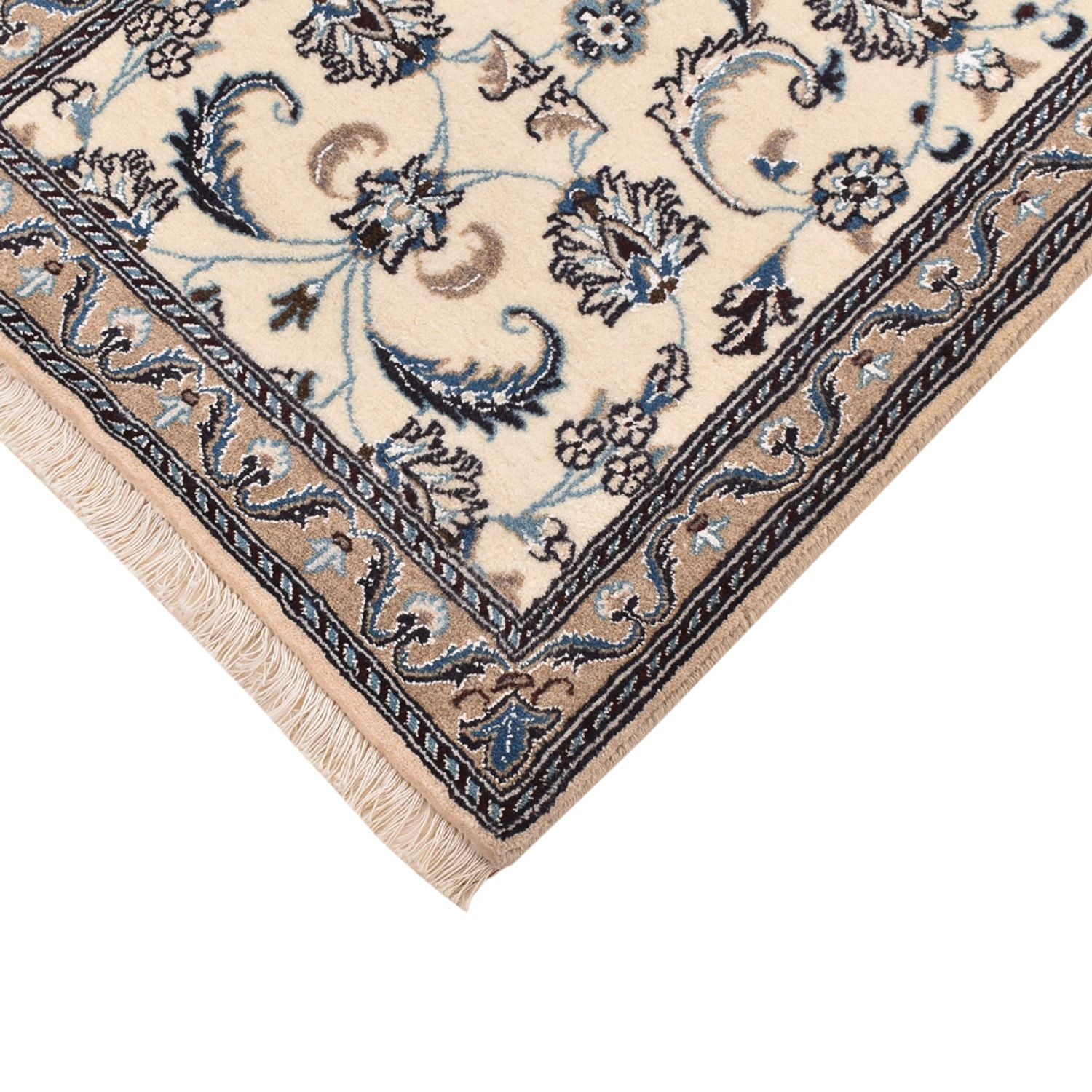 Tapis de couloir Tapis persan - Nain - Royal - 202 x 63 cm - crème