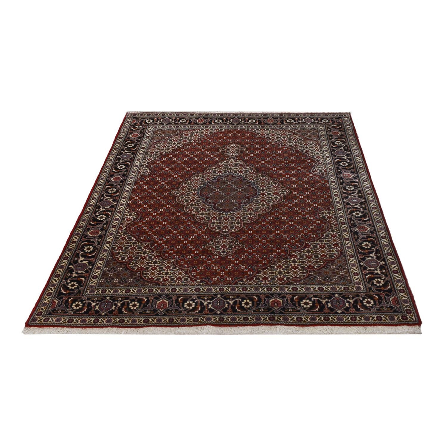 Tapis persan - Tabriz - Royal - 200 x 150 cm - rouge foncé