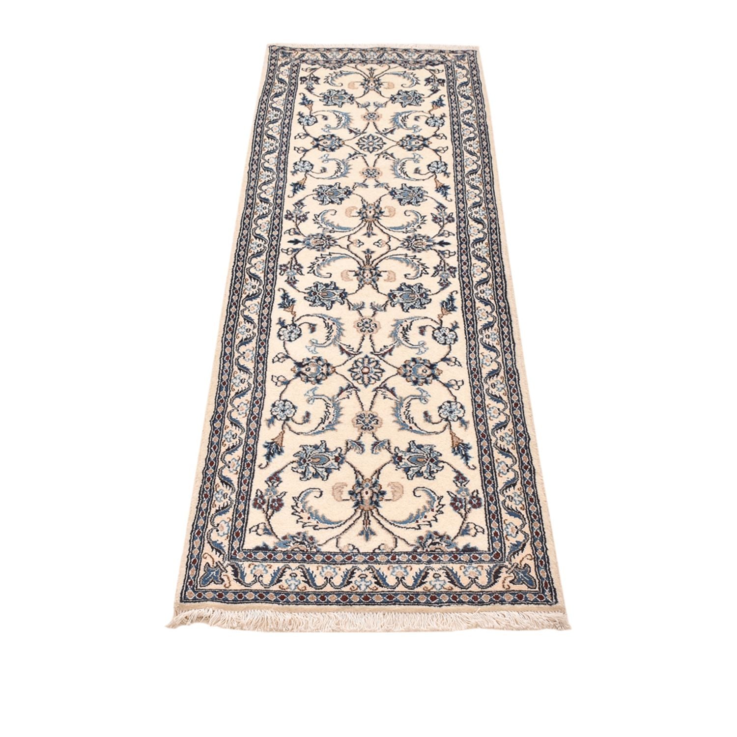 Tapis de couloir Tapis persan - Nain - Royal - 204 x 58 cm - crème