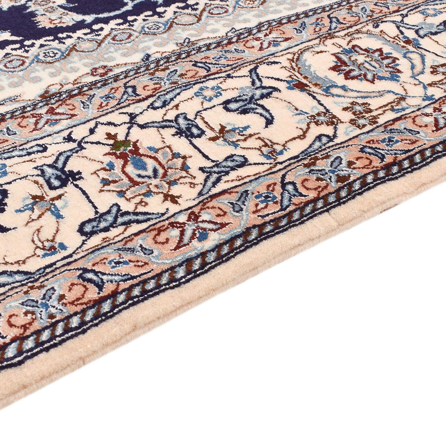 Tapis persan - Nain - Premium - 198 x 131 cm - bleu foncé