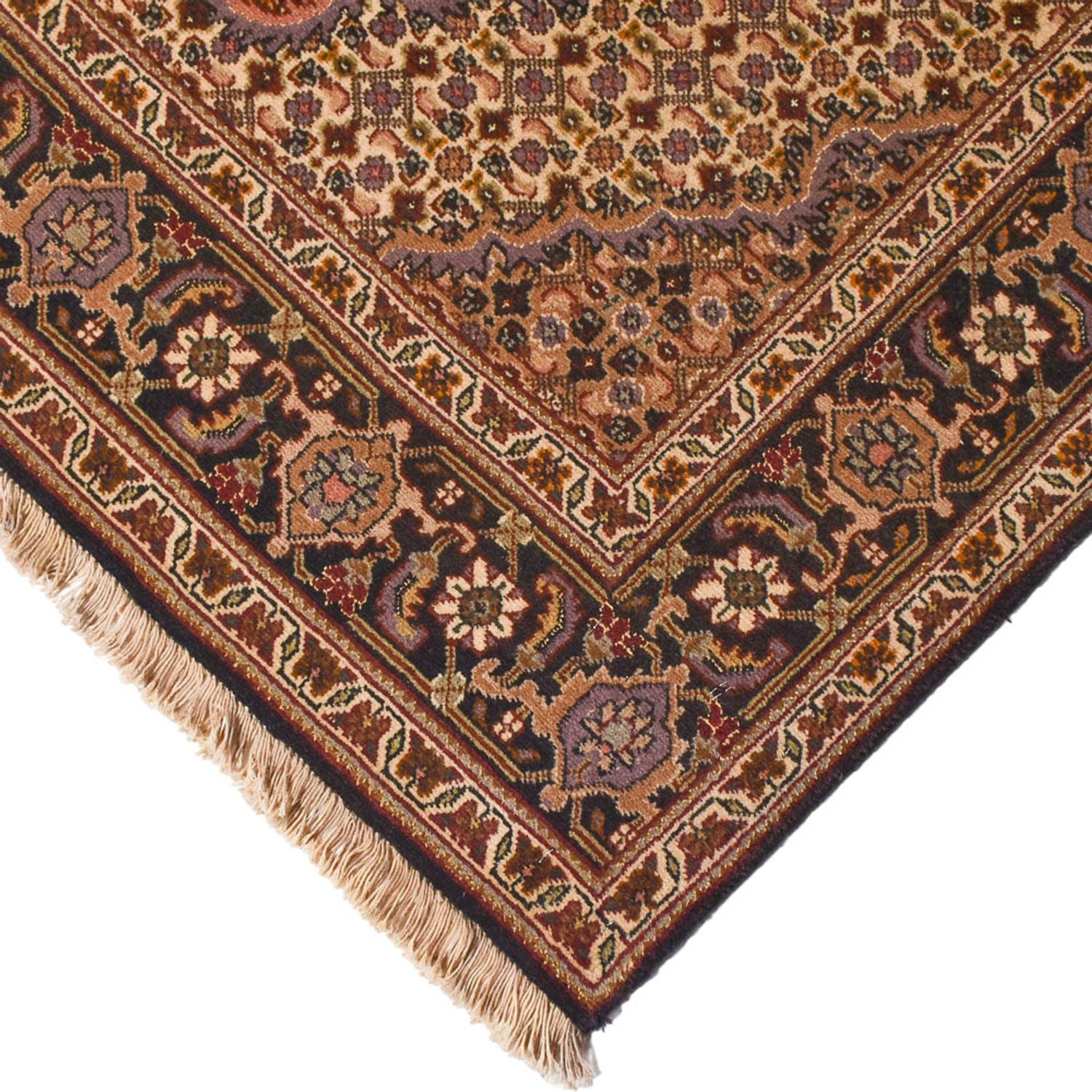 Tapis persan - Tabriz - Royal - 210 x 151 cm - marron foncé