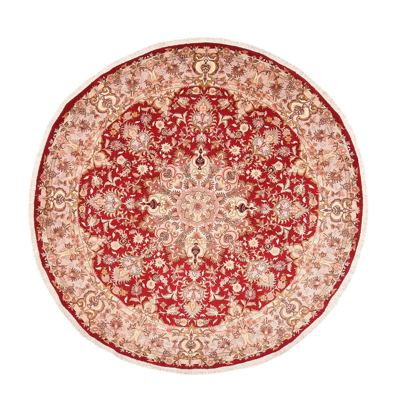 Tapis persan - Tabriz - Premium ronde  - 200 x 200 cm - rouge