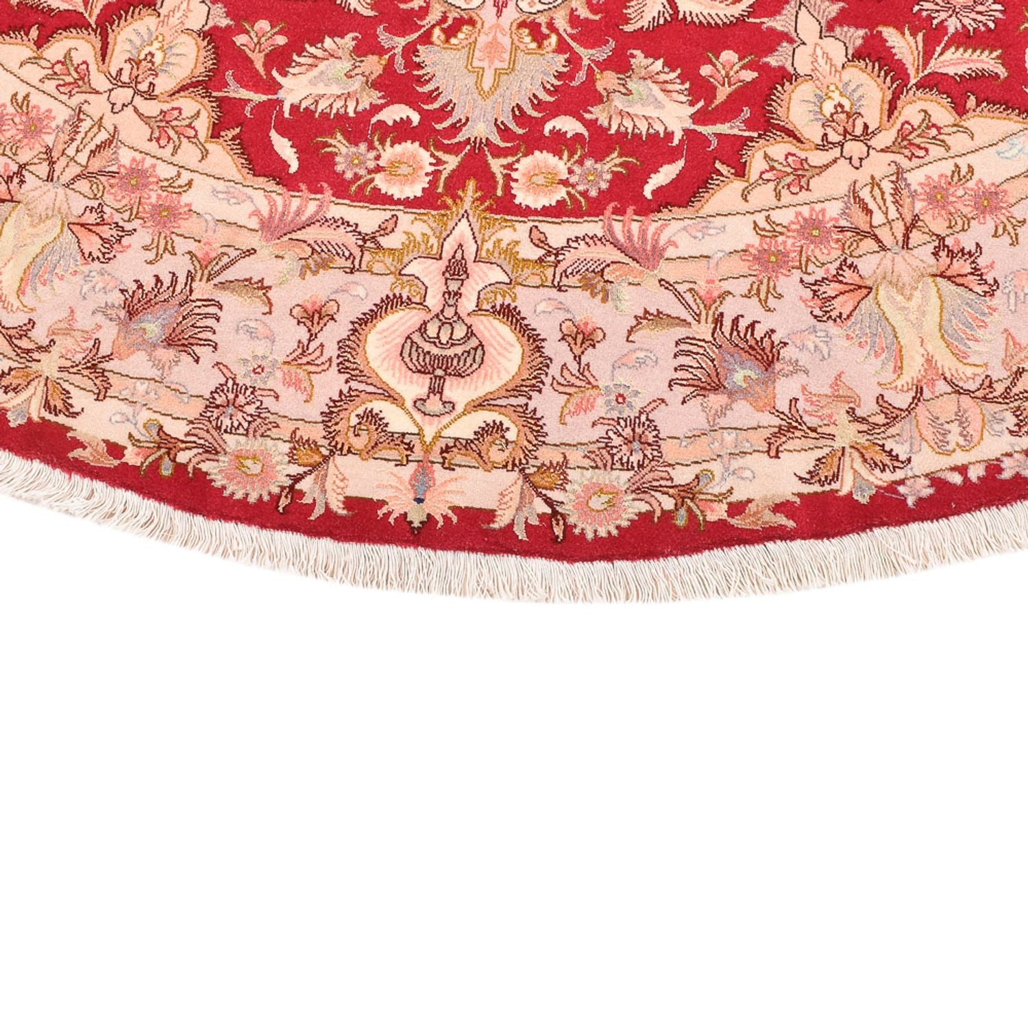 Tapis persan - Tabriz - Premium ronde  - 200 x 200 cm - rouge