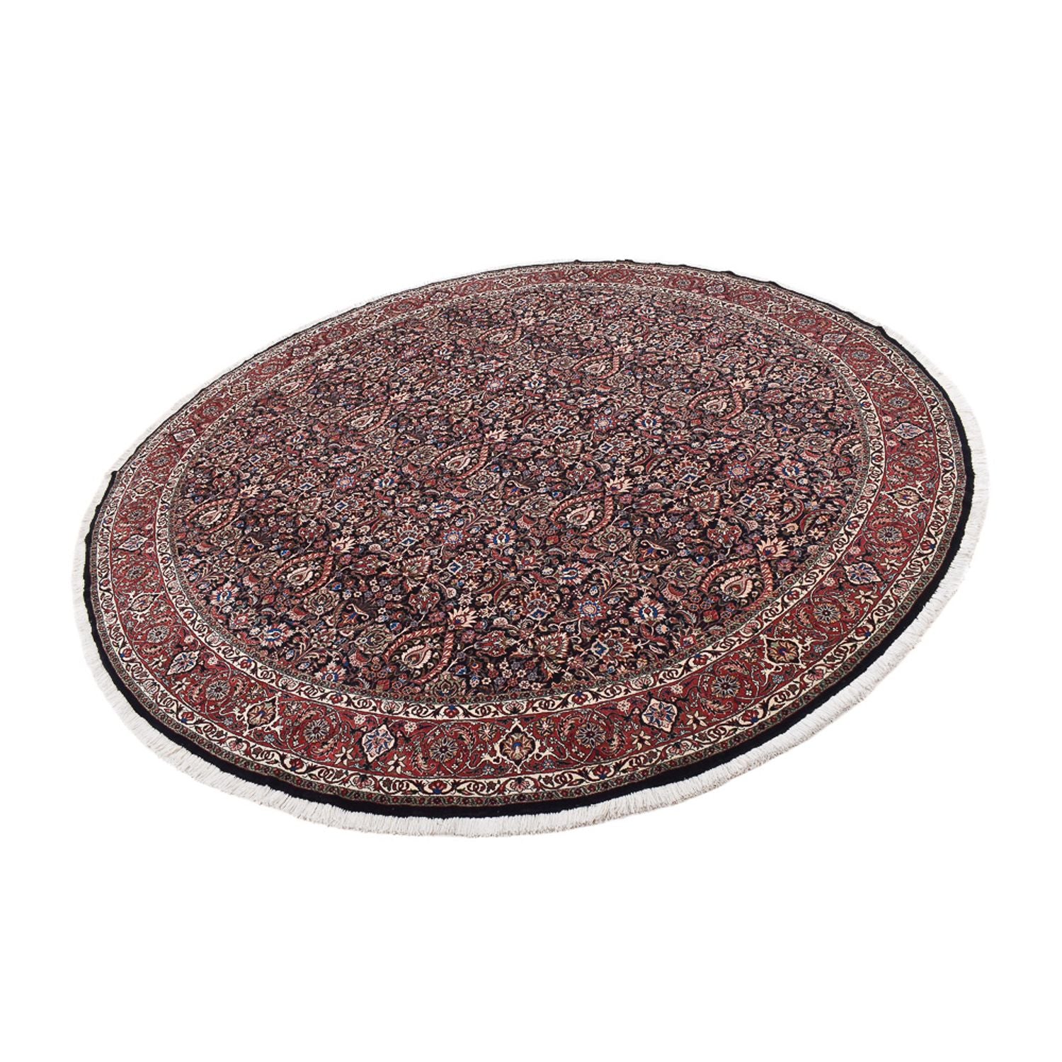 Tapis persan - Bidjar ronde  - 300 x 300 cm - rouge foncé