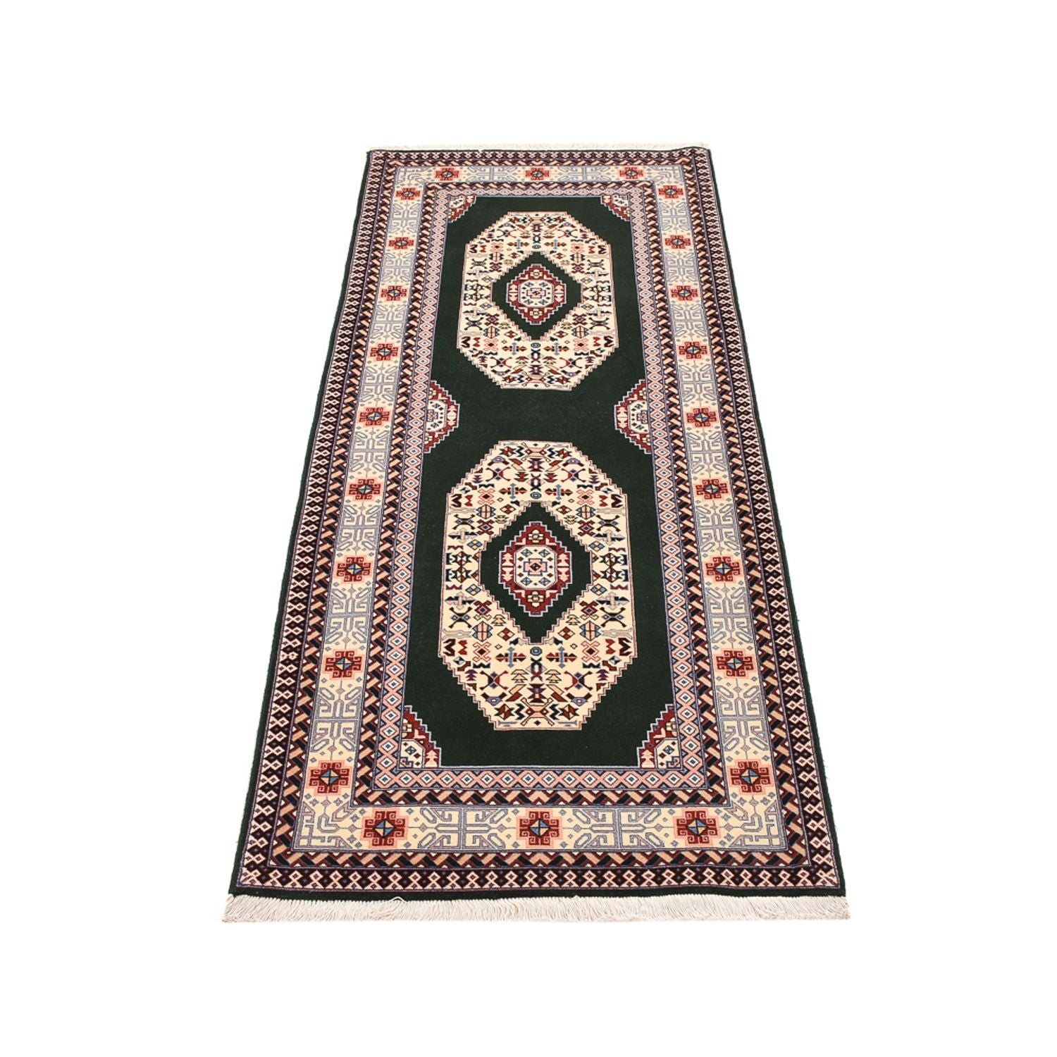 Tapis de couloir Tapis persan - Tabriz - Royal - 202 x 74 cm - bleu foncé