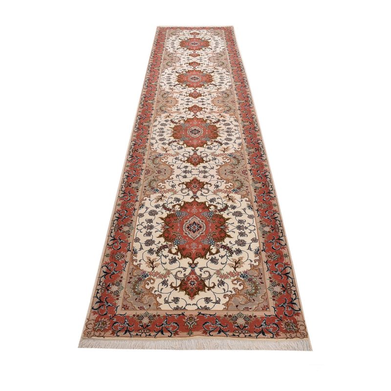 Tapis de couloir Tapis persan - Tabriz - Royal - 404 x 89 cm - multicolore
