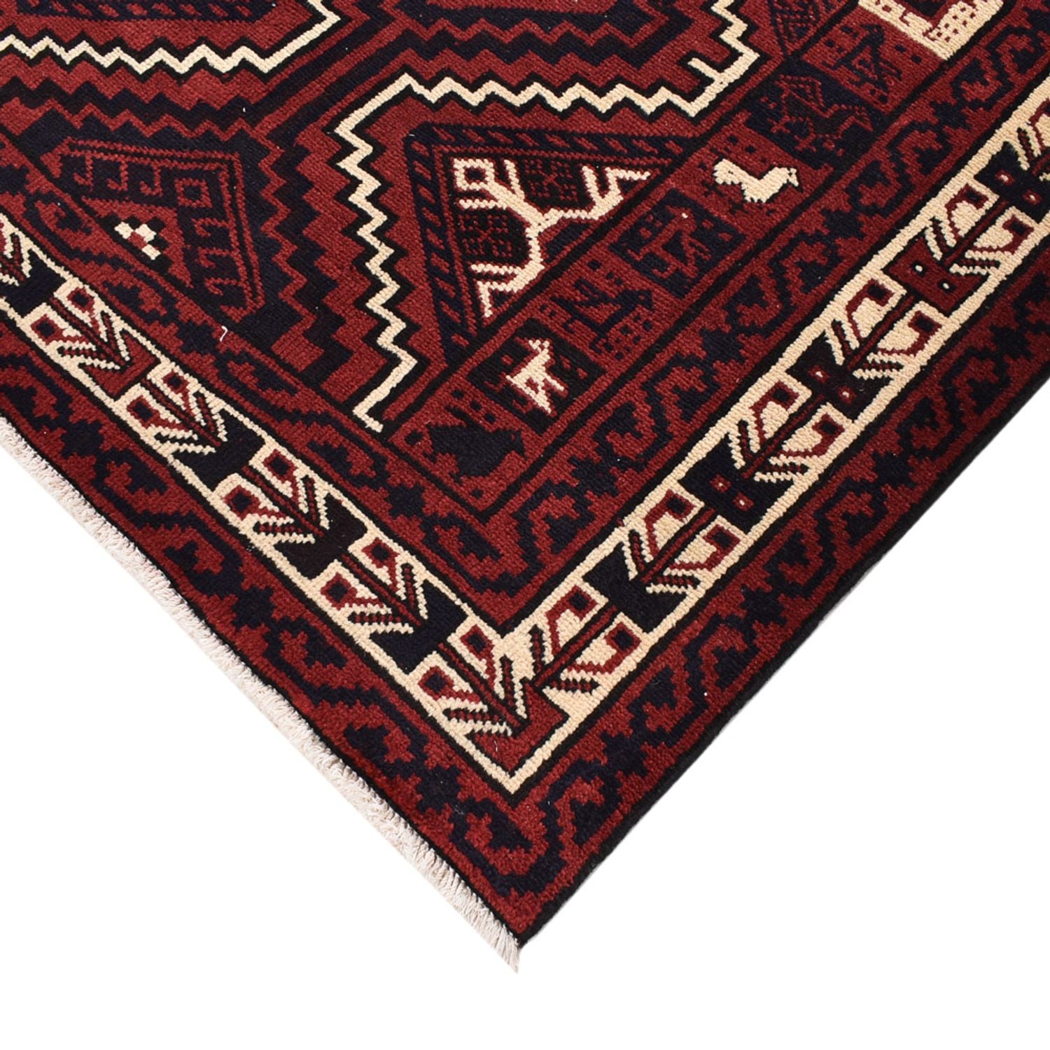 Tapis Gabbeh - Loribaft Persan - 302 x 222 cm - rouge bordeaux
