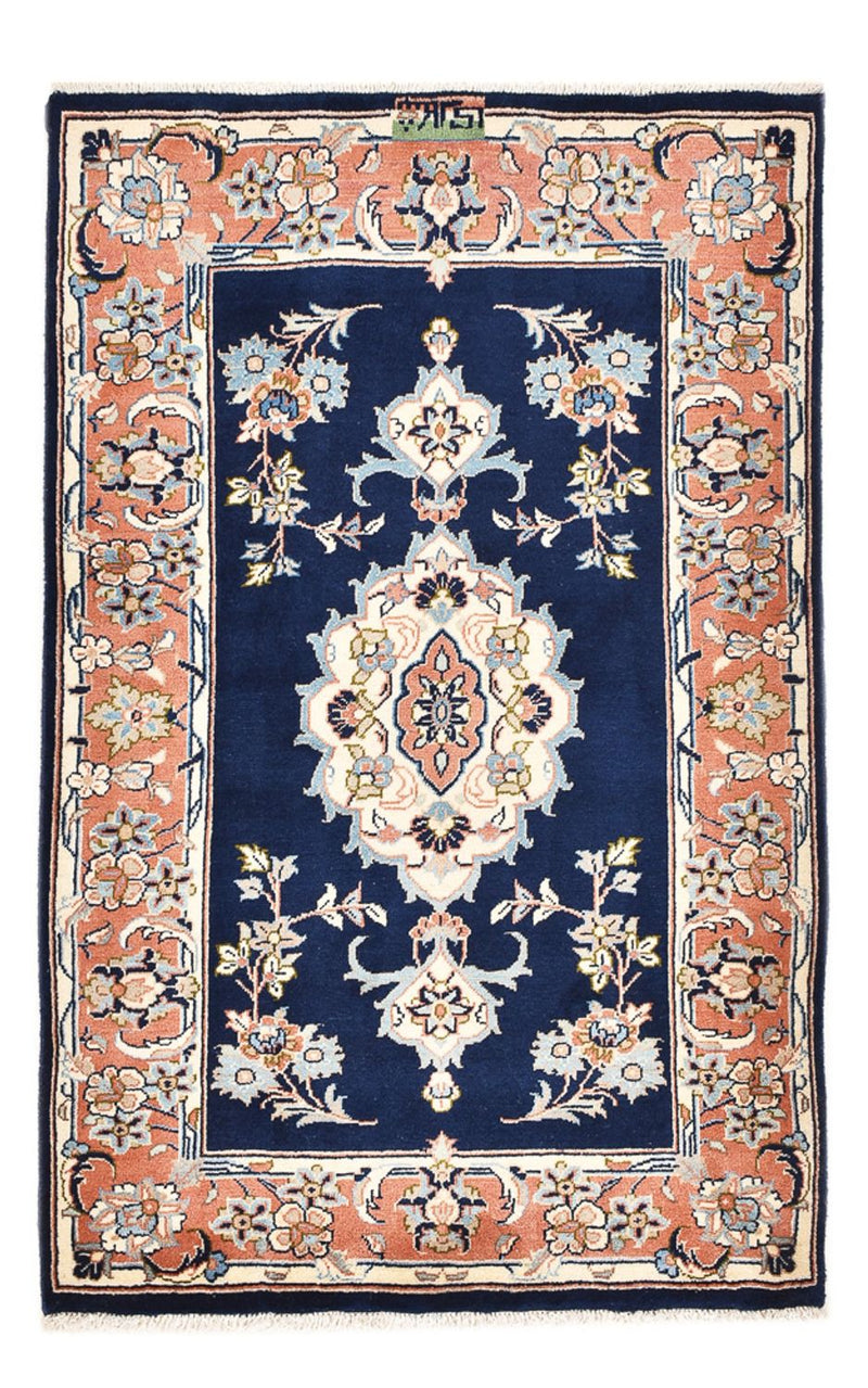 Tapis persan - Keshan - 132 x 85 cm - bleu