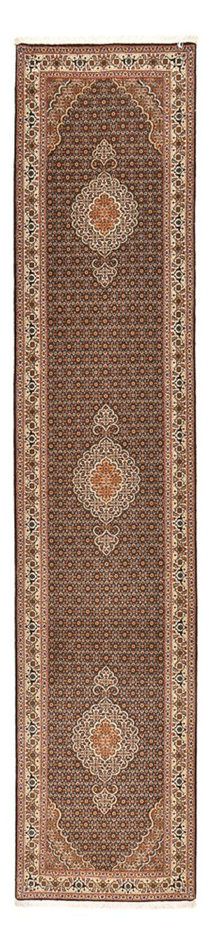 Tapis de couloir Tapis persan - Tabriz - Royal - 392 x 67 cm - beige foncé