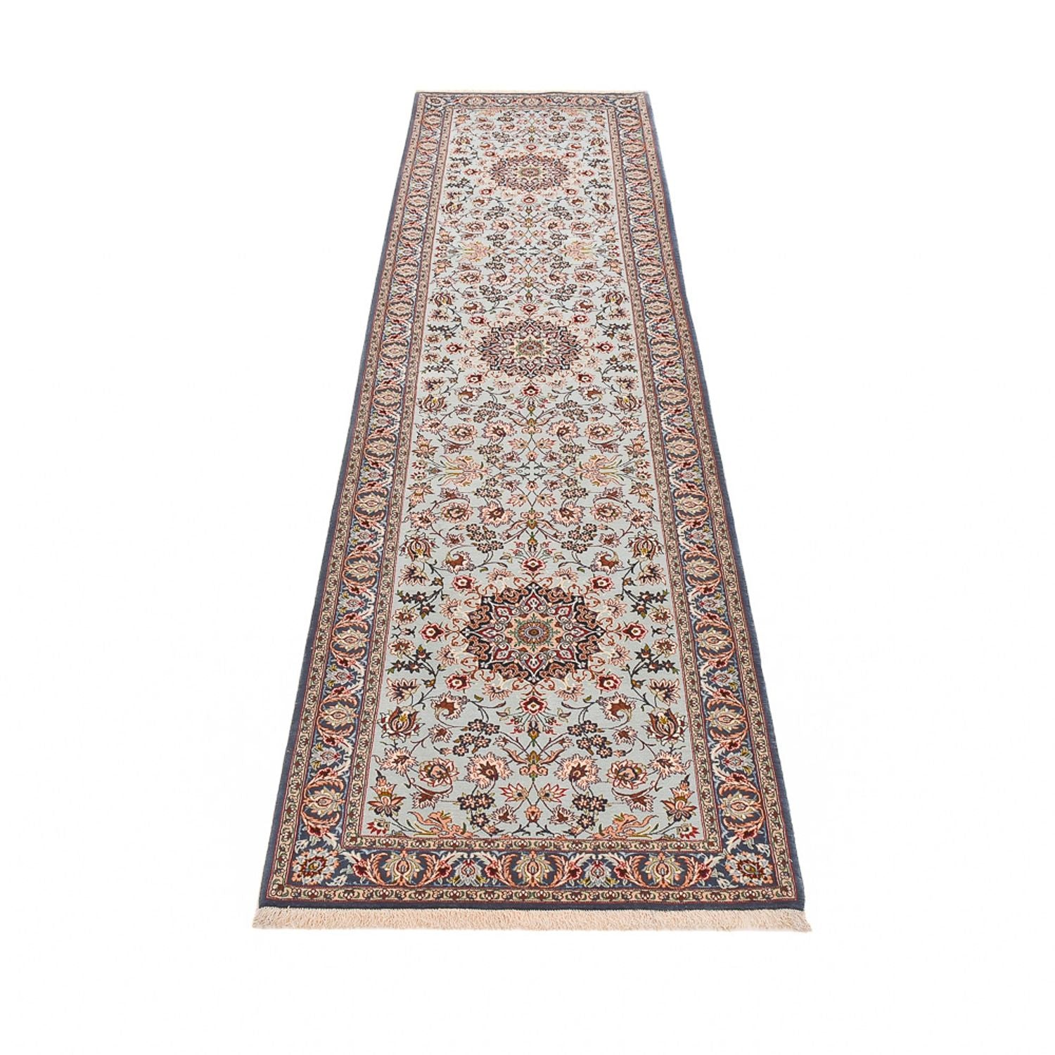 Tapis de couloir Tapis persan - Isfahan - Premium - 314 x 83 cm - sable