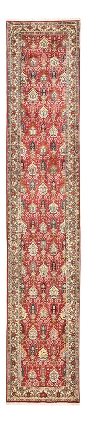 Tapis de couloir Tapis persan - Tabriz - Royal - 408 x 80 cm - rouge clair