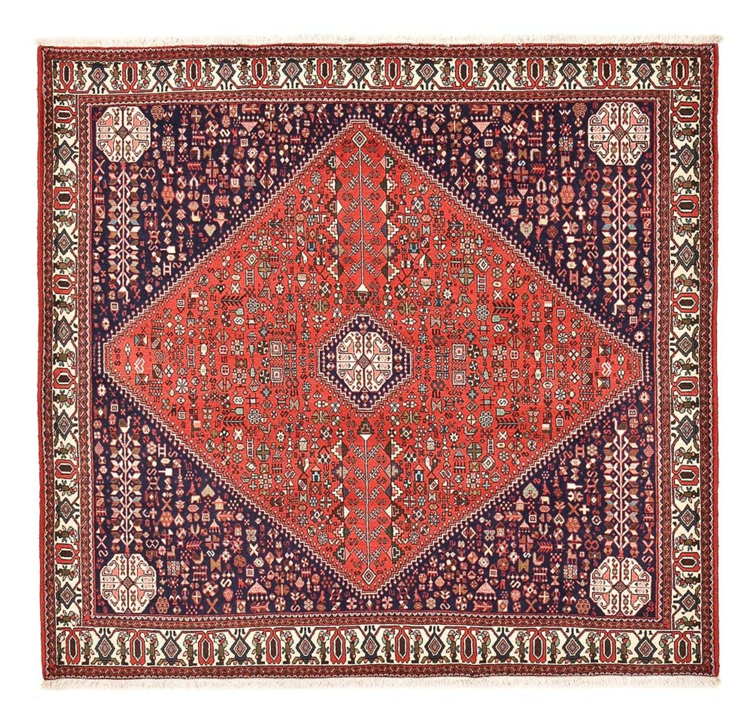 Tapis persan - Nomadic carré  - 208 x 199 cm - rouge