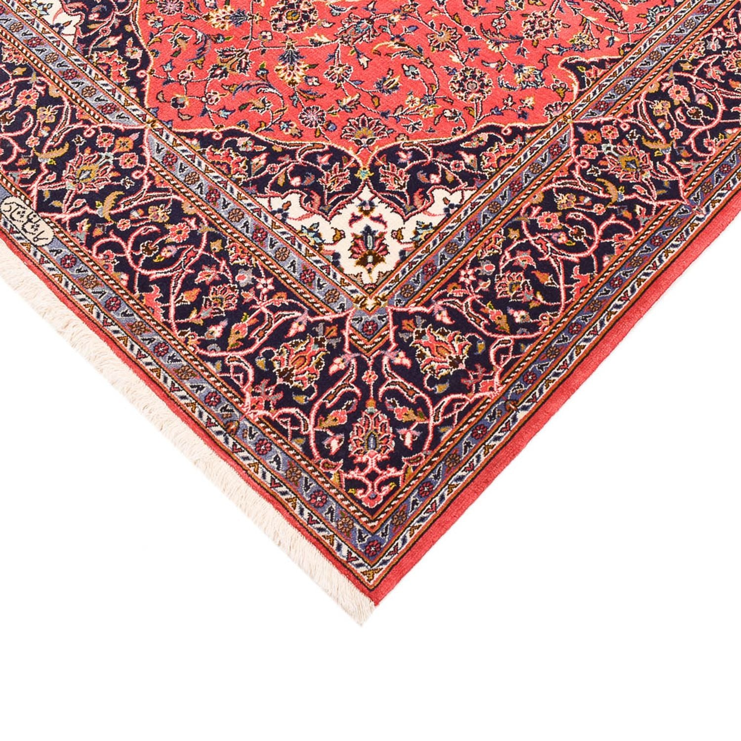 Tapis persan - Keshan - 222 x 142 cm - rouge clair