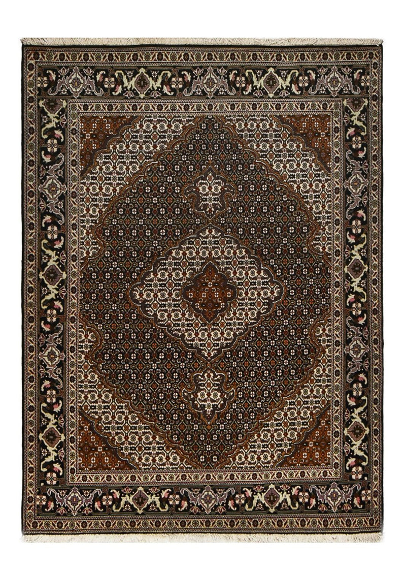 Tapis persan - Tabriz - Royal - 198 x 148 cm - marron foncé