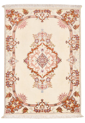 Tapis persan - Tabriz - Royal - 90 x 60 cm - crème