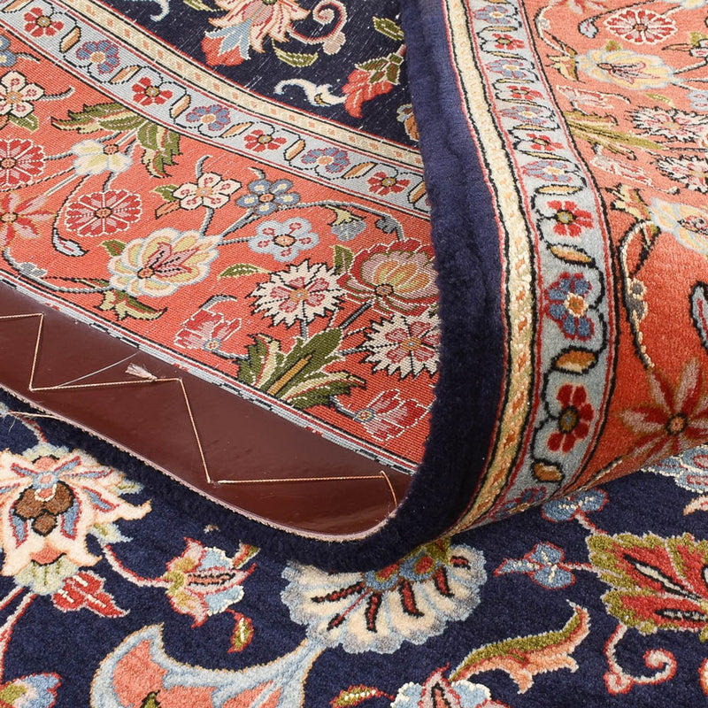 Tapis persan - Ghom - Royal - 202 x 141 cm - bleu foncé