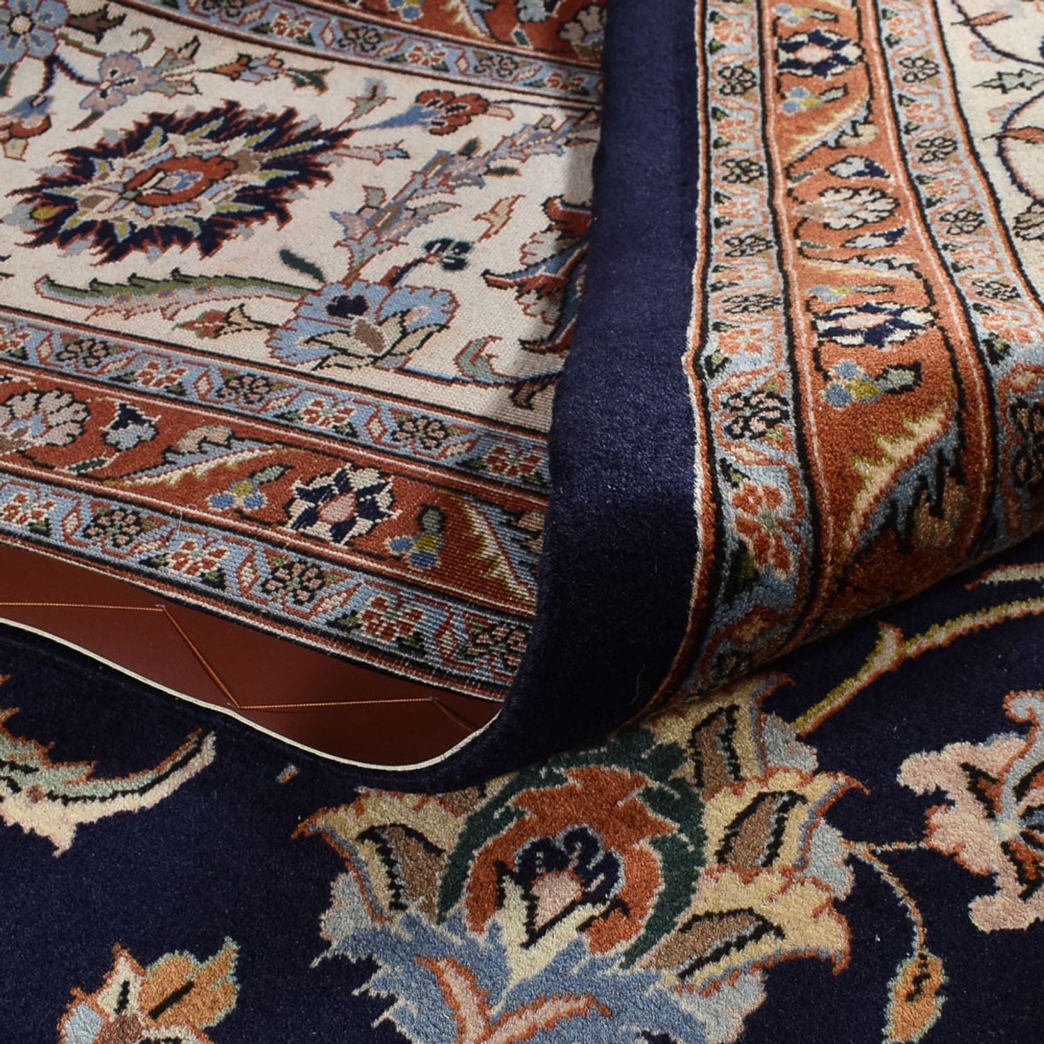 Tapis persan - Classique - Royal - 397 x 298 cm - bleu foncé