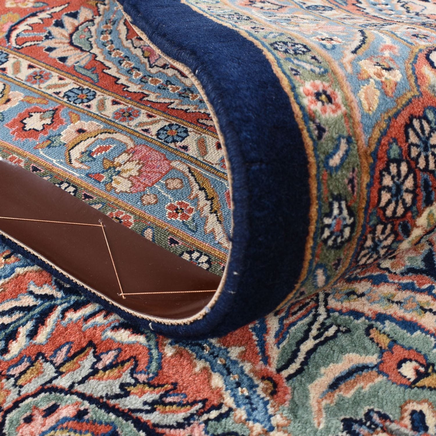 Tapis persan - Classique - 404 x 305 cm - bleu foncé