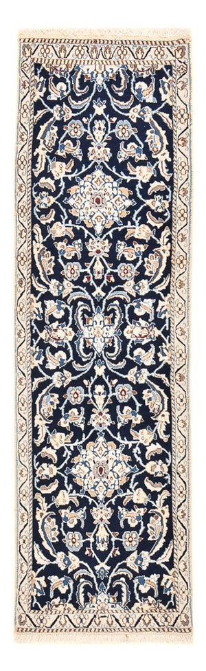 Tapis de couloir Tapis persan - Nain - Royal - 185 x 56 cm - bleu foncé