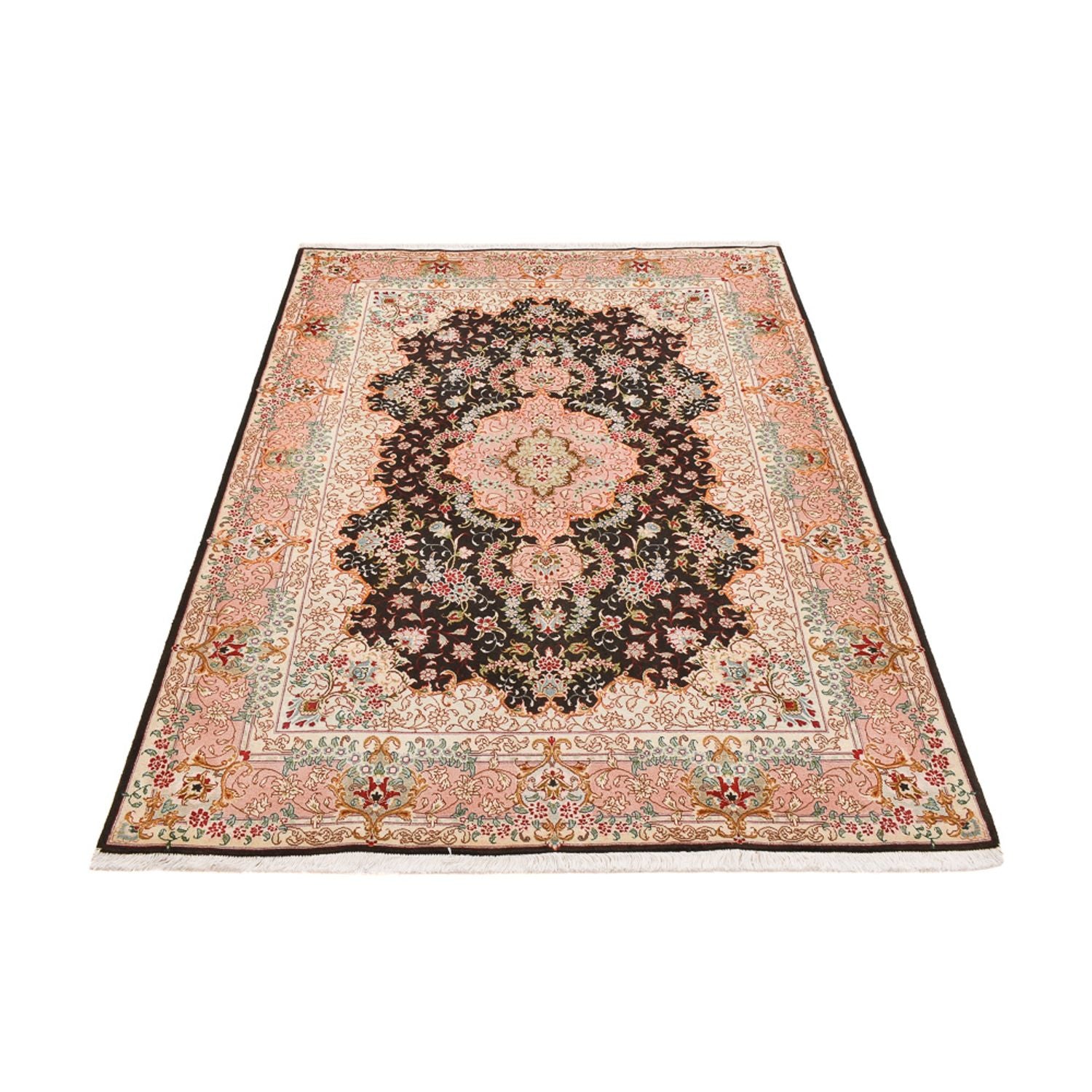 Tapis persan - Tabriz - Royal - 210 x 151 cm - bleu foncé