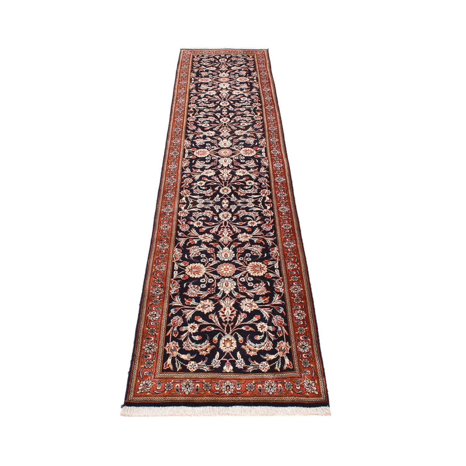 Tapis de couloir Tapis persan - Classique - 344 x 73 cm - bleu foncé