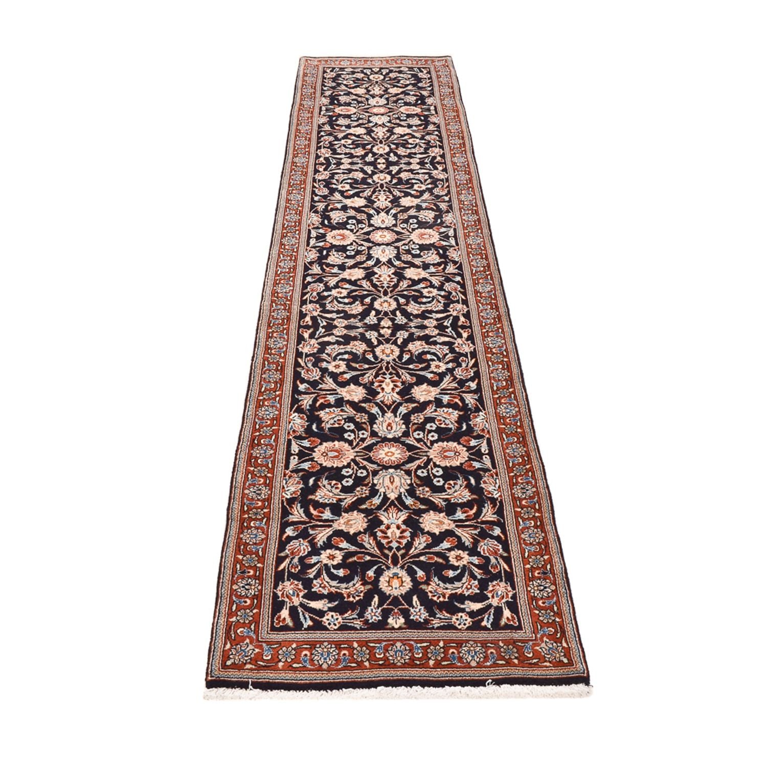 Tapis de couloir Tapis persan - Classique - 334 x 75 cm - bleu foncé
