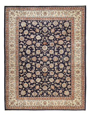 Tapis persan - Classique - Royal - 394 x 298 cm - bleu foncé