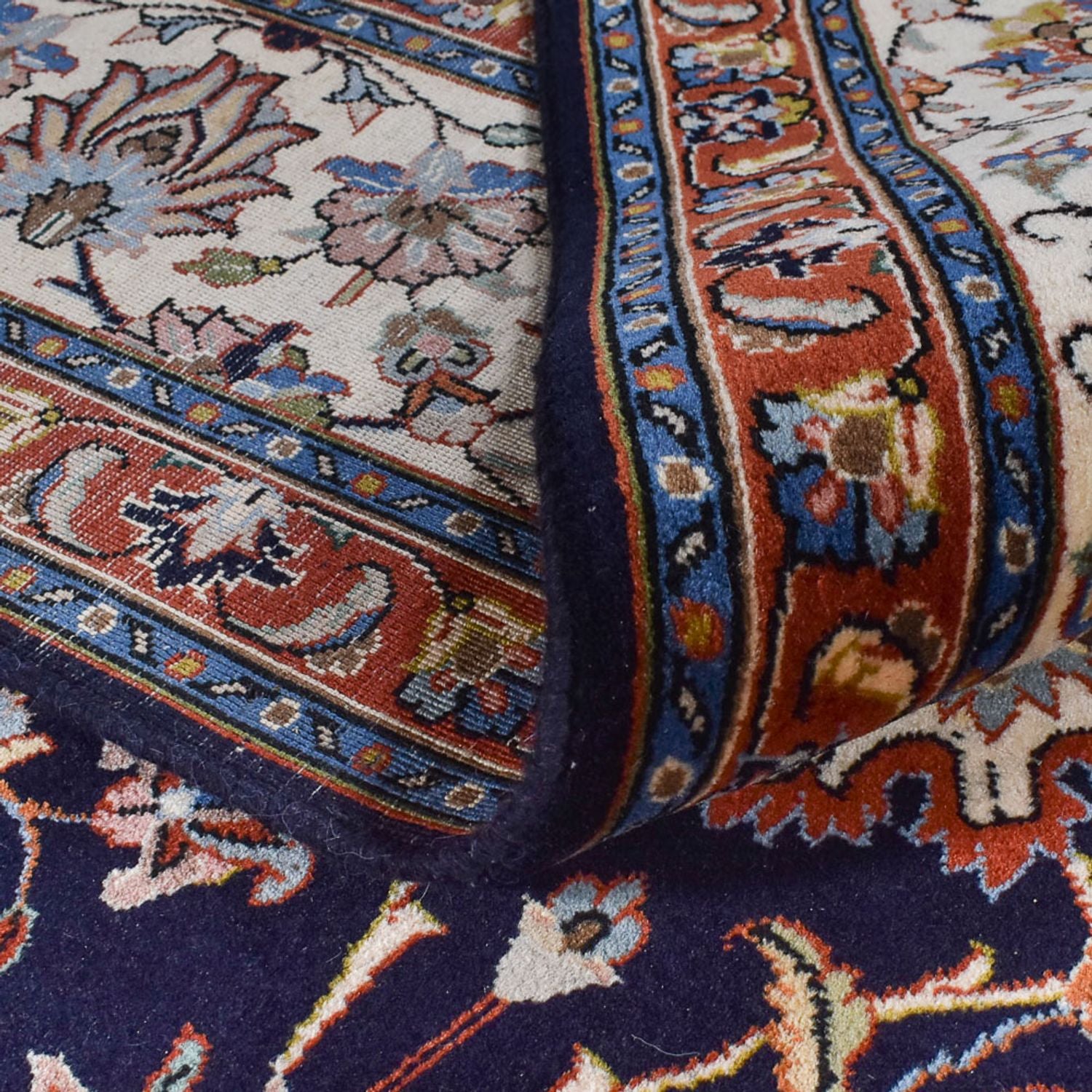 Tapis persan - Classique - Royal - 336 x 240 cm - bleu foncé