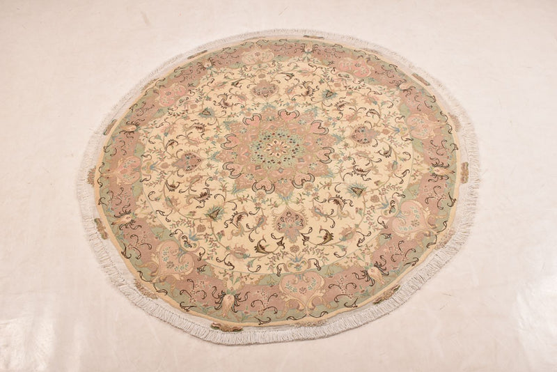 Tapis persan - Tabriz - Royal ronde  - 150 x 150 cm - beige