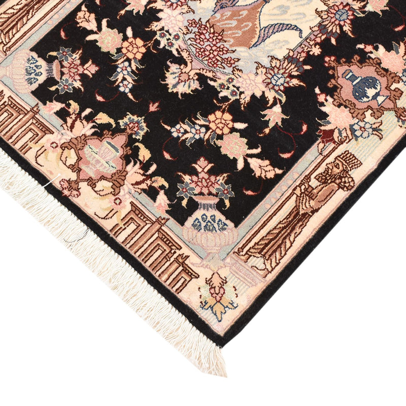 Tapis persan - Tabriz - Royal - 90 x 60 cm - bleu foncé