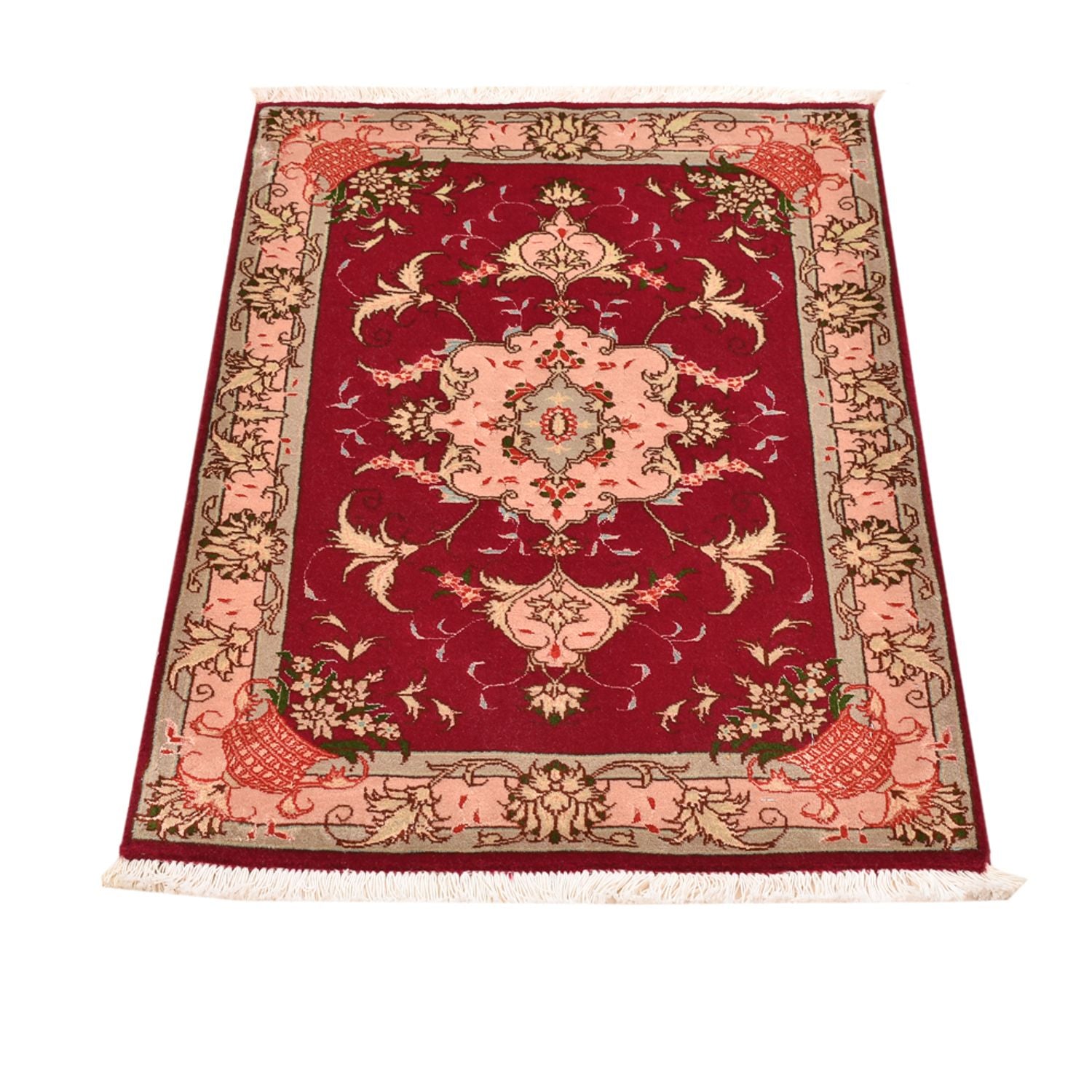 Tapis persan - Tabriz - Royal - 90 x 60 cm - rouge