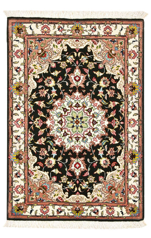Tapis persan - Tabriz - Royal - 90 x 60 cm - bleu foncé