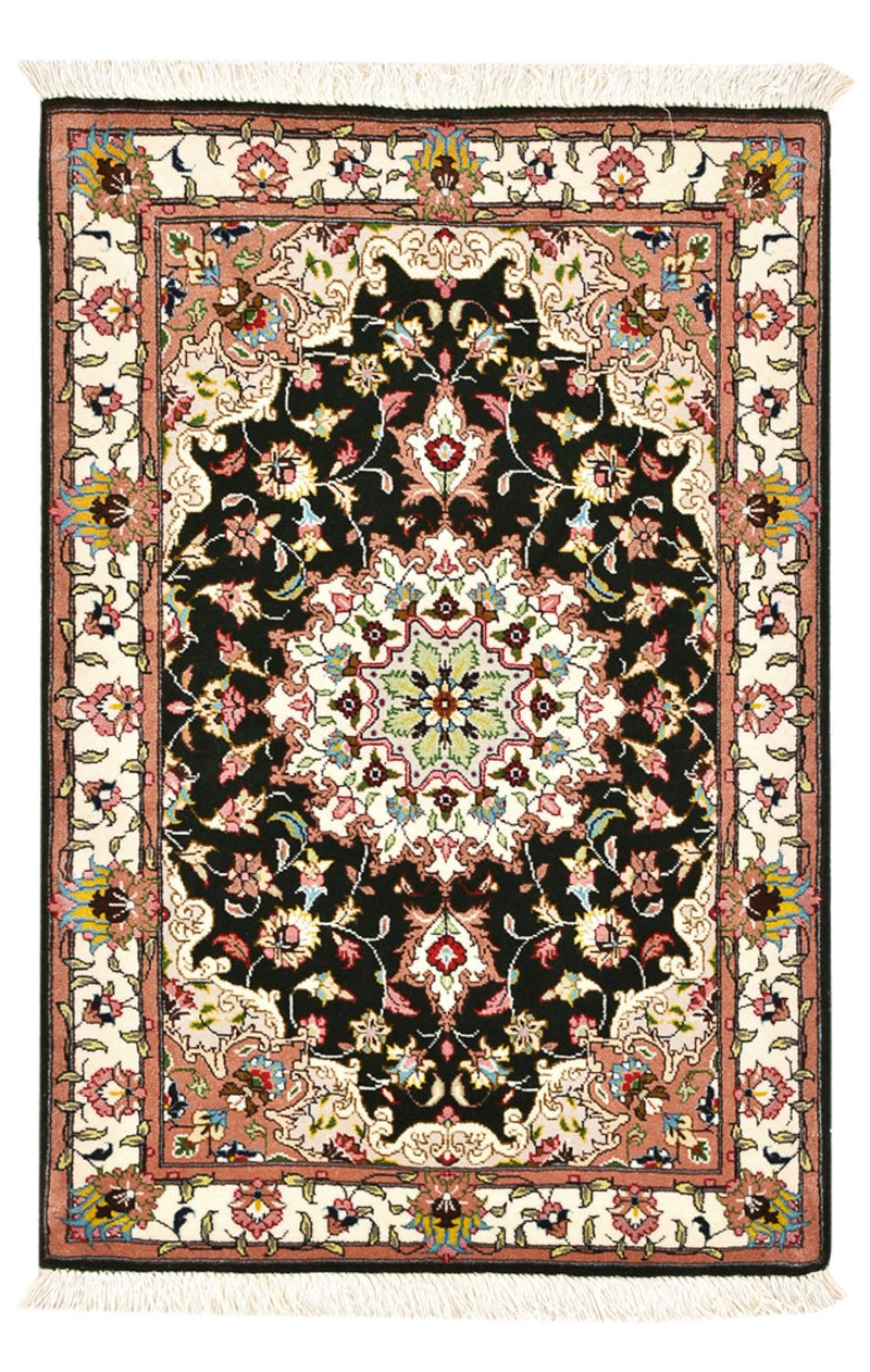 Tapis persan - Tabriz - Royal - 90 x 60 cm - bleu foncé
