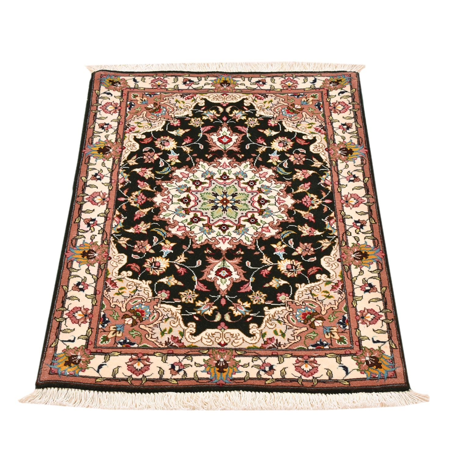 Tapis persan - Tabriz - Royal - 90 x 60 cm - bleu foncé