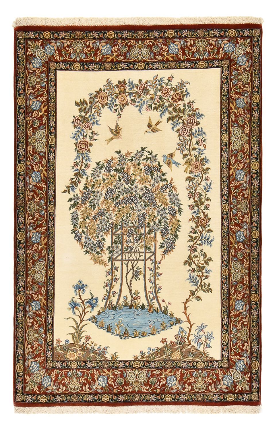Perserteppich - Ghom - Royal - 201 x 129 cm - hellbeige