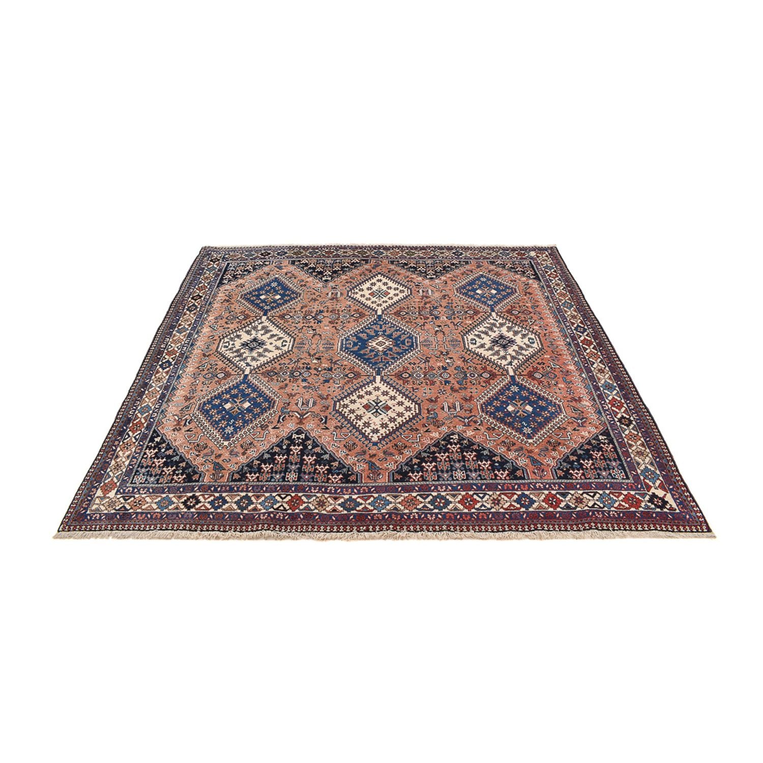 Tapis persan - Nomadic carré  - 203 x 193 cm - rouge clair