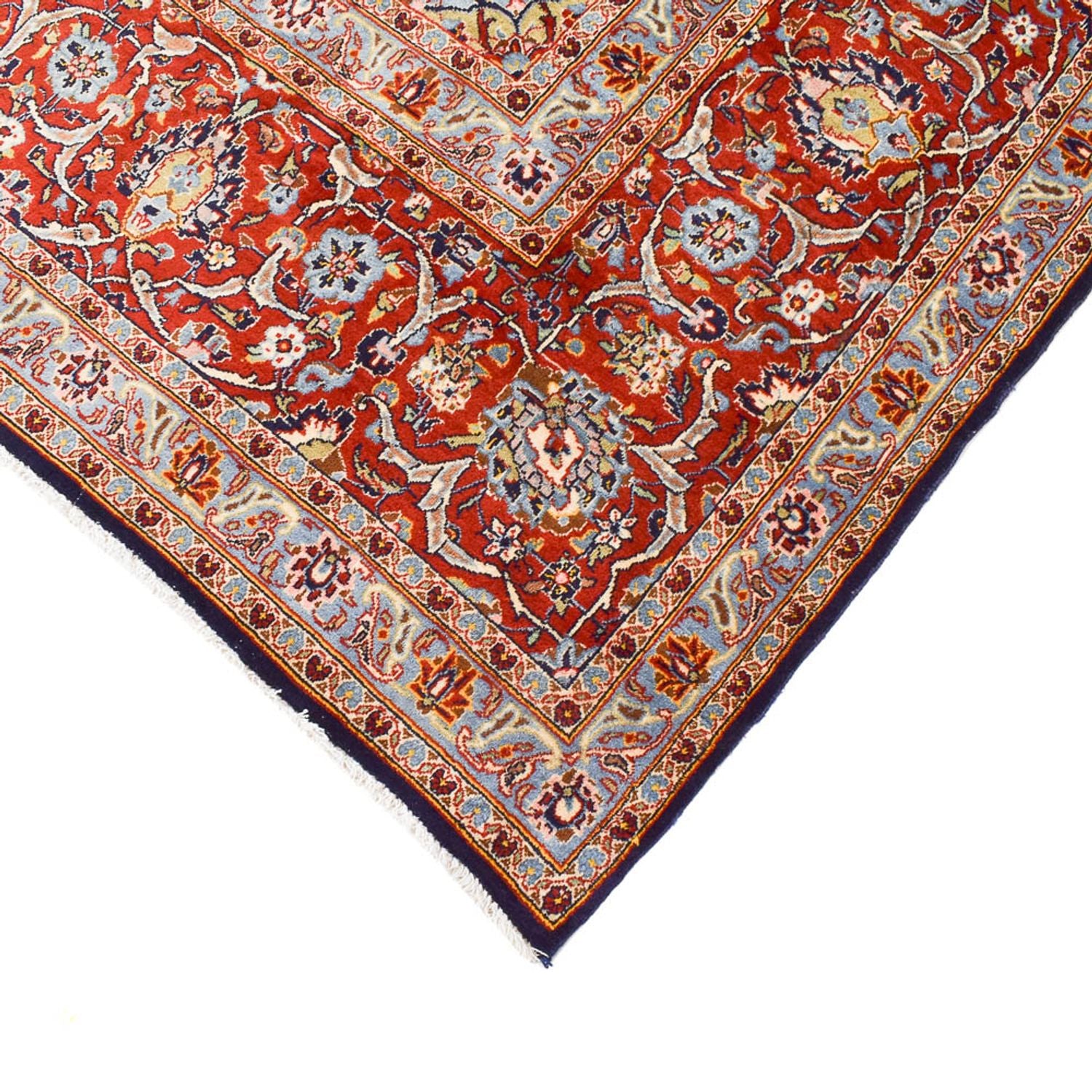 Tapis persan - Keshan - 424 x 308 cm - bleu foncé