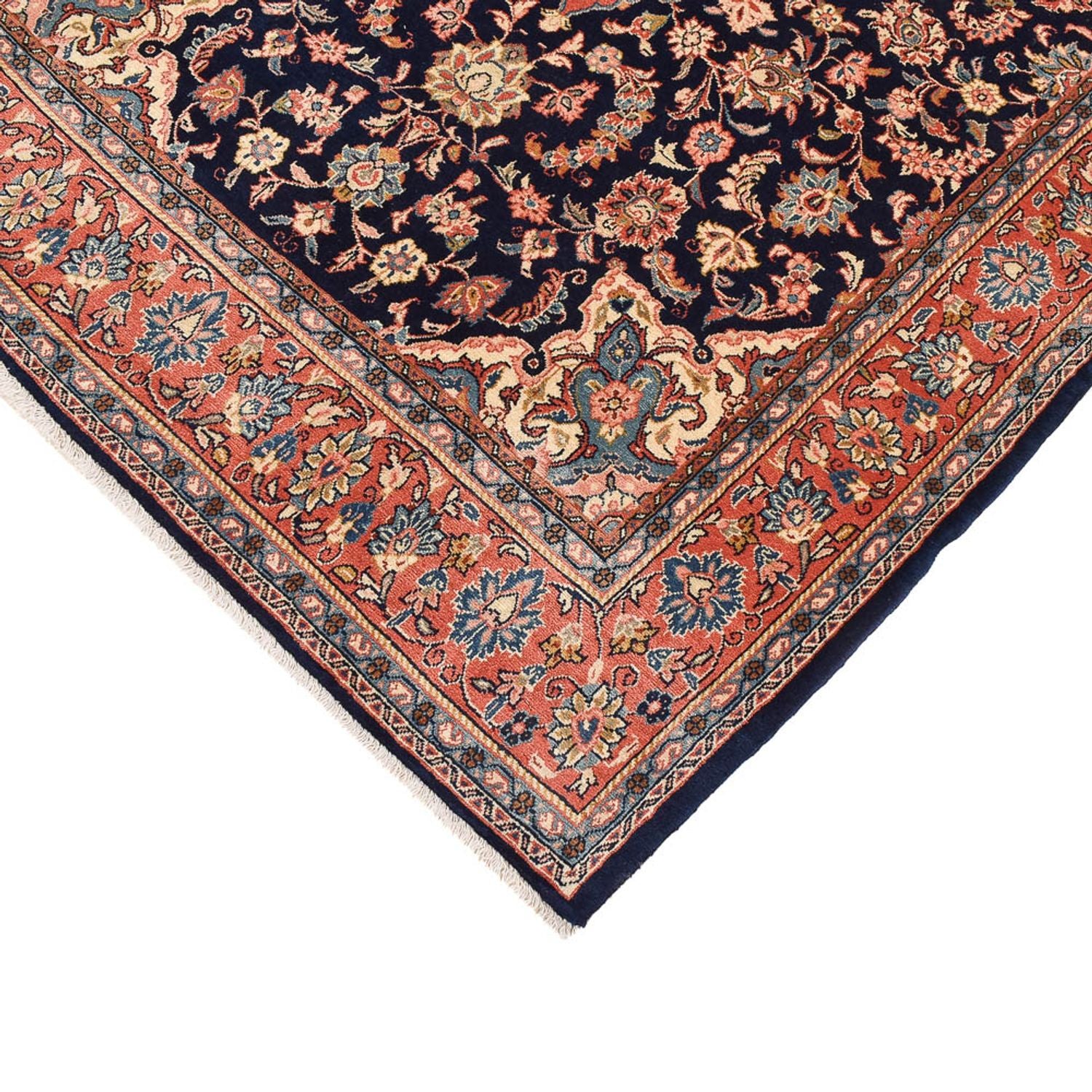 Tapis persan - Keshan - 234 x 143 cm - bleu foncé