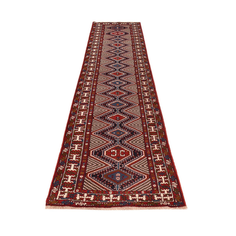Tapis de couloir Tapis persan - Nomadic - 388 x 92 cm - rouge bordeaux