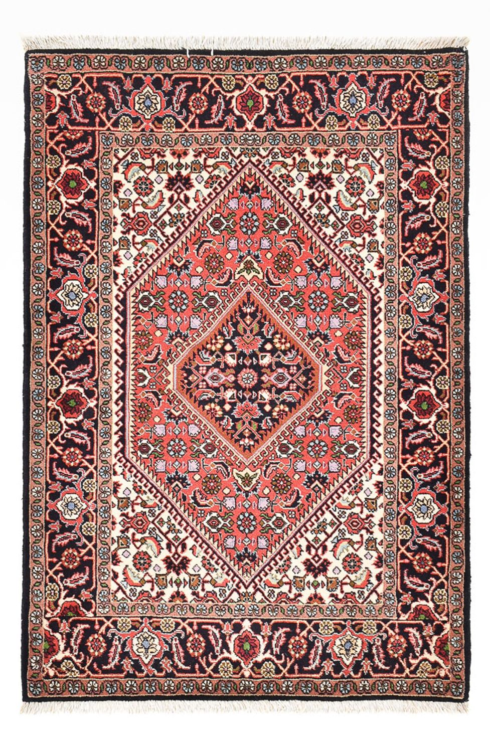 Tapis persan - Bidjar - 132 x 83 cm - rouge clair