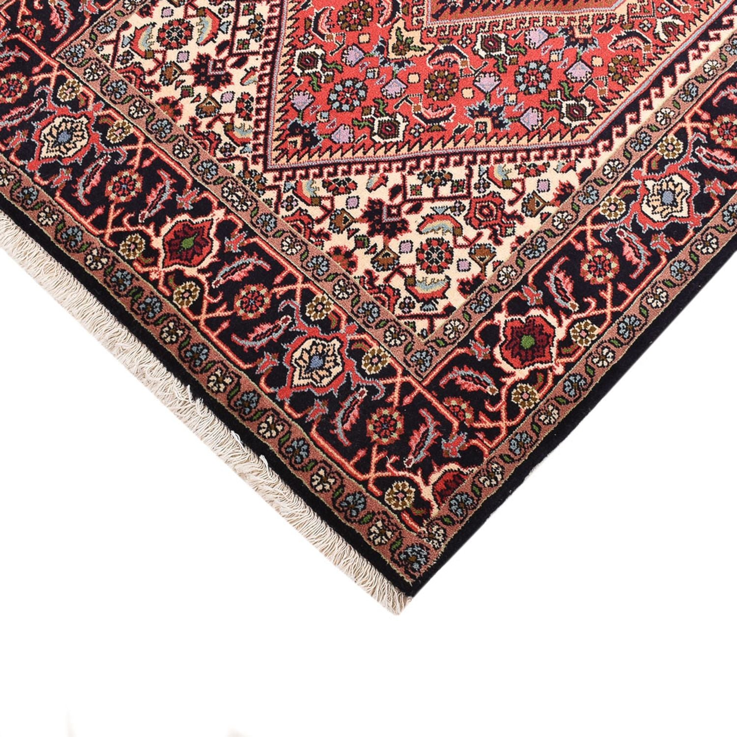 Tapis persan - Bidjar - 132 x 83 cm - rouge clair