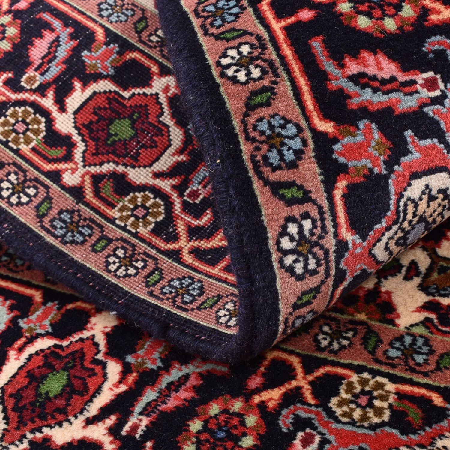 Tapis persan - Bidjar - 132 x 83 cm - rouge clair