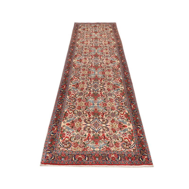 Tapis de couloir Tapis persan - Bidjar - 404 x 96 cm - rouge clair
