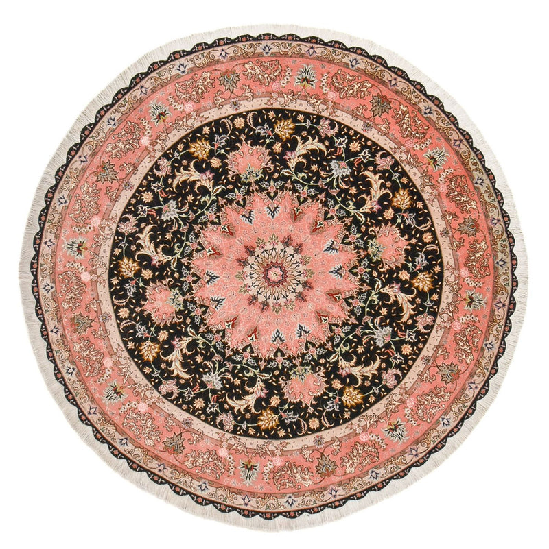 Tapis persan - Tabriz - Premium ronde  - 250 x 250 cm - bleu foncé