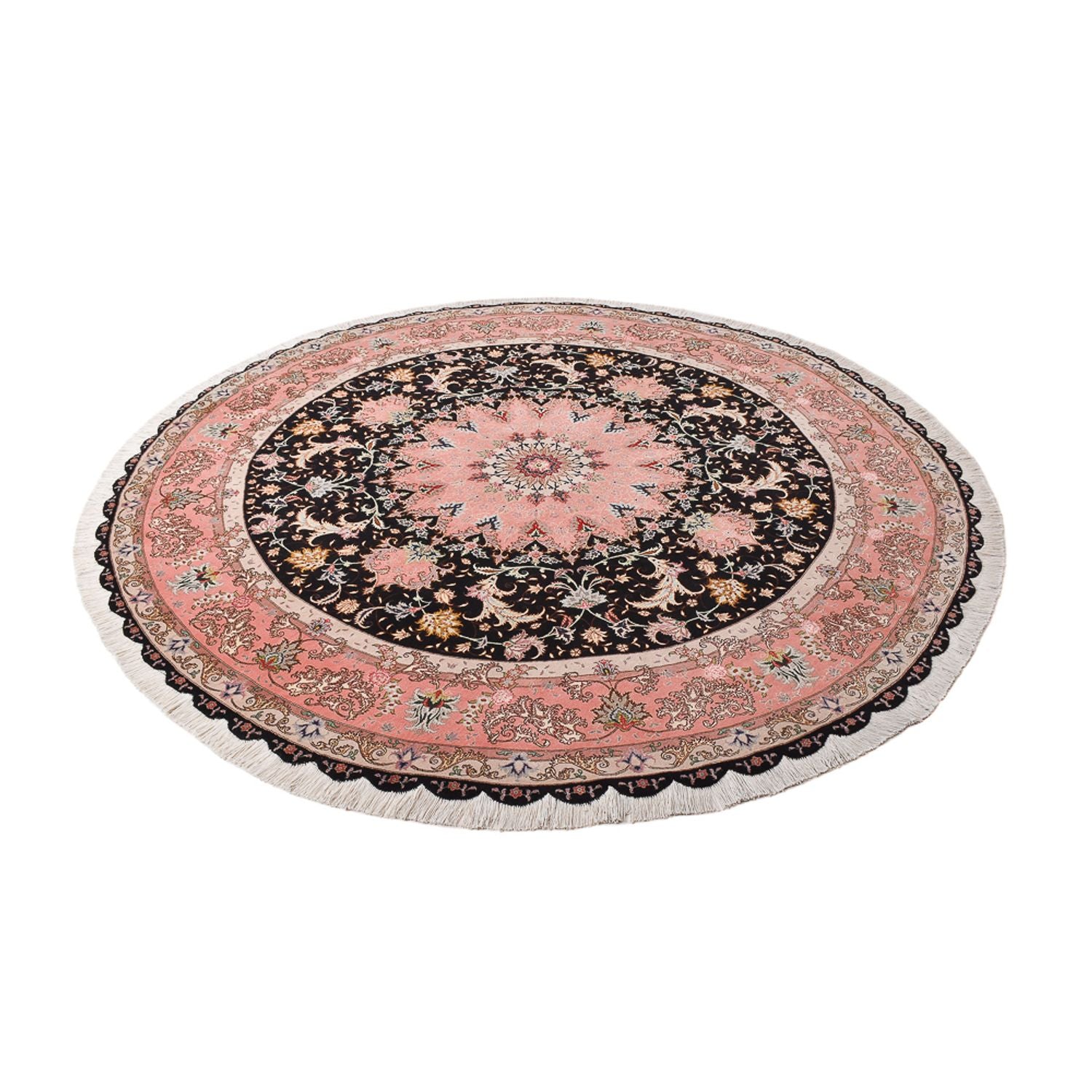 Tapis persan - Tabriz - Premium ronde  - 250 x 250 cm - bleu foncé