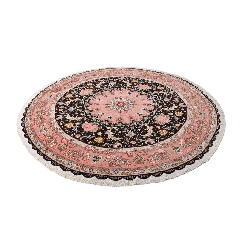 Tapis persan - Tabriz - Premium ronde  - 250 x 250 cm - bleu foncé