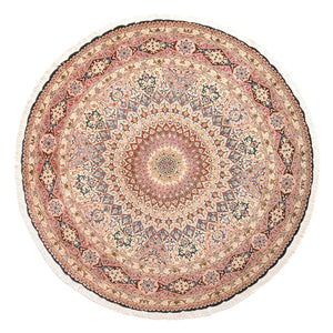 Tapis persan - Tabriz - Royal ronde  - 250 x 250 cm - rouge clair