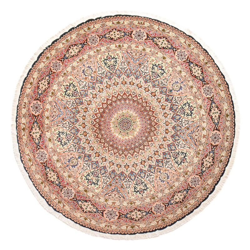 Tapis persan - Tabriz - Royal ronde  - 250 x 250 cm - rouge clair