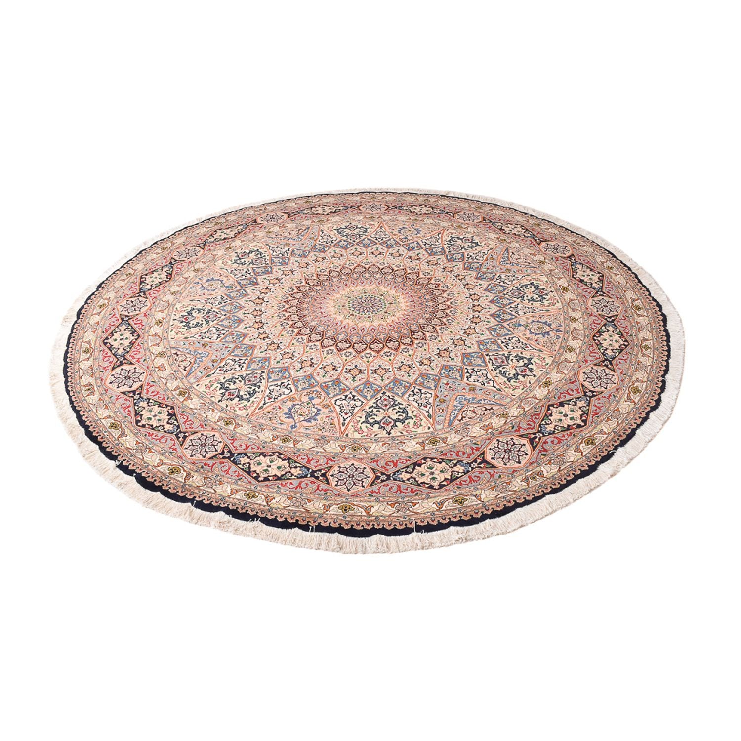Tapis persan - Tabriz - Royal ronde  - 250 x 250 cm - rouge clair